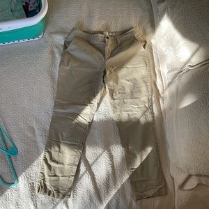 Khaki (tan/brown) slim fit stretch straight leg pants
